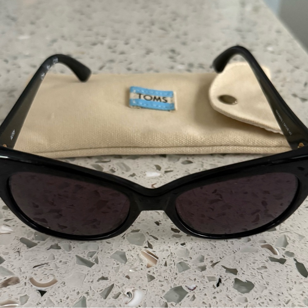 Toms Black Wayfarer Sunglasses with Dark Lenses